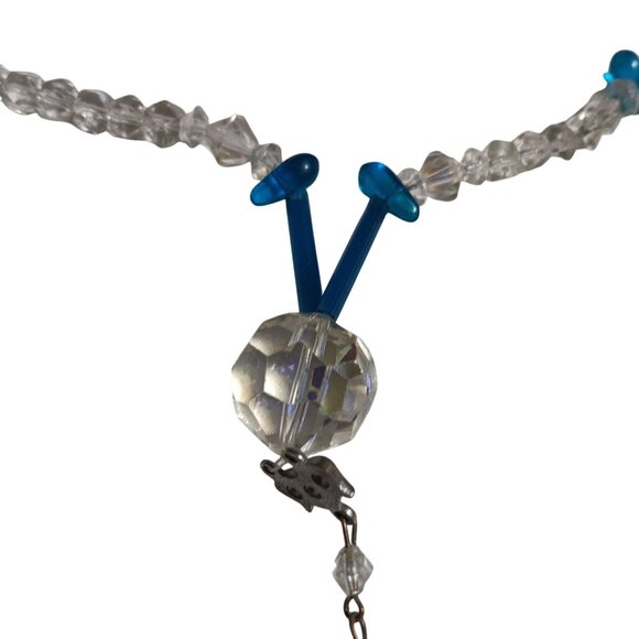 Vintage Deco Hippy Necklace Strand Colofrul Art Glass Bead Dangle Pendant 29" - Picture 4 of 7